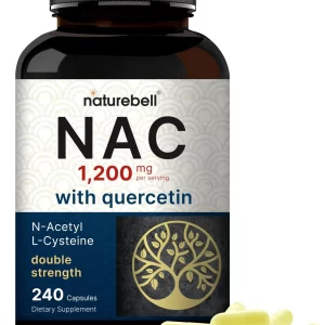 NAC Supplement (N-Acetyl Cysteine) con Quercitina, 1200mg por cápsula, 240 Cápsulas